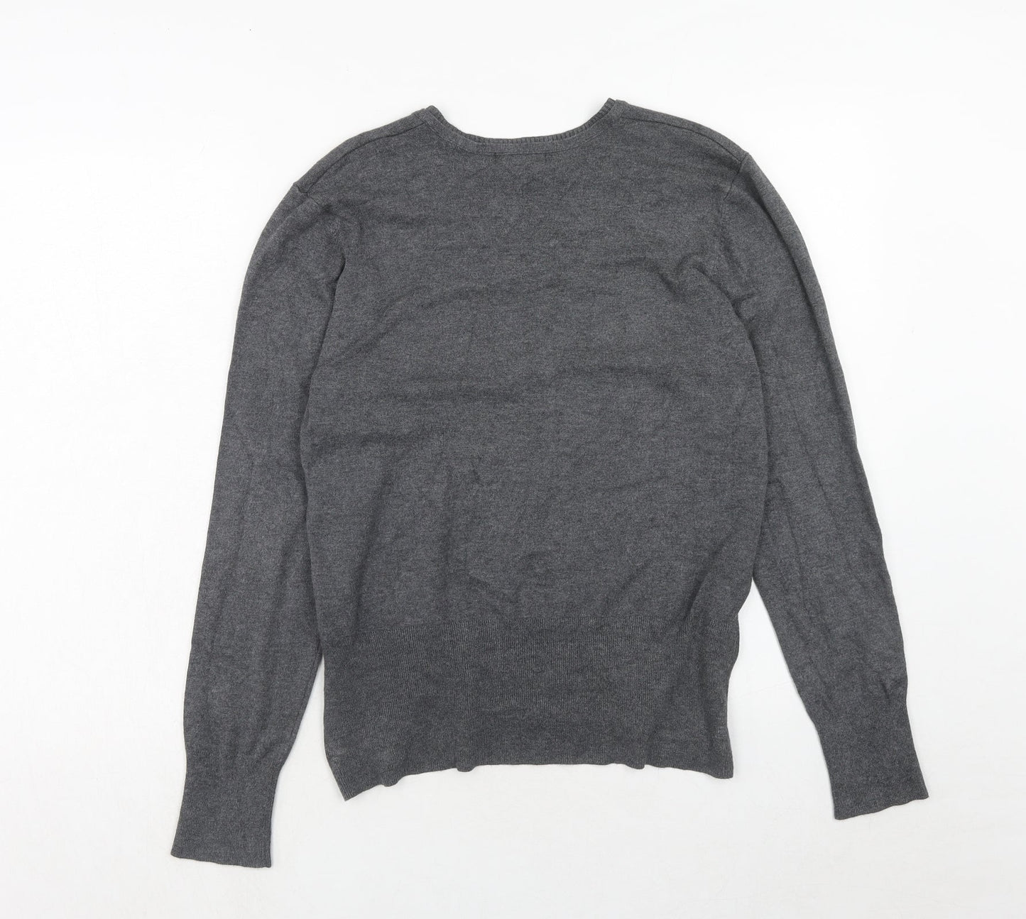 Debenhams Womens Grey V-Neck Viscose Pullover Jumper Size 18