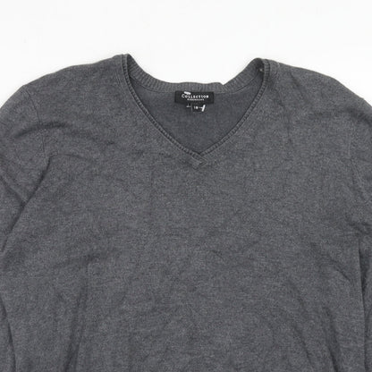 Debenhams Womens Grey V-Neck Viscose Pullover Jumper Size 18
