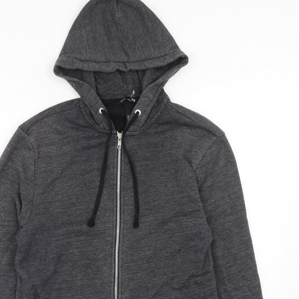 H&M Mens Grey Cotton Full Zip Sweatshirt Size XS