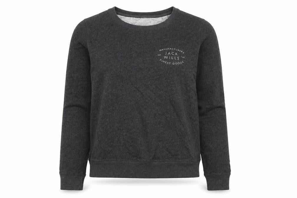 Jack Wills Womens Grey Cotton Pullover Sweatshirt Size 6 Pullover