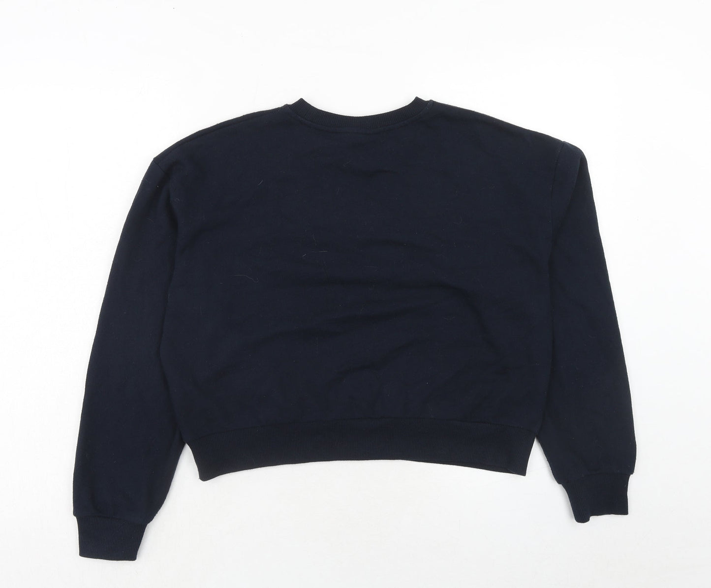 Topshop Womens Blue Cotton Pullover Sweatshirt Size 6 Pullover - Love