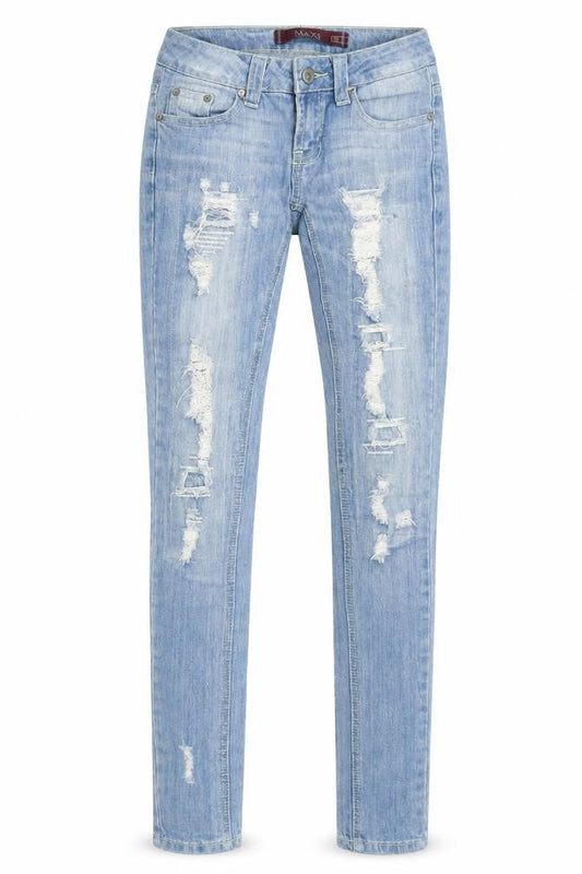 Max Rave Womens Blue Cotton Skinny Jeans Size 26 in Regular Zip