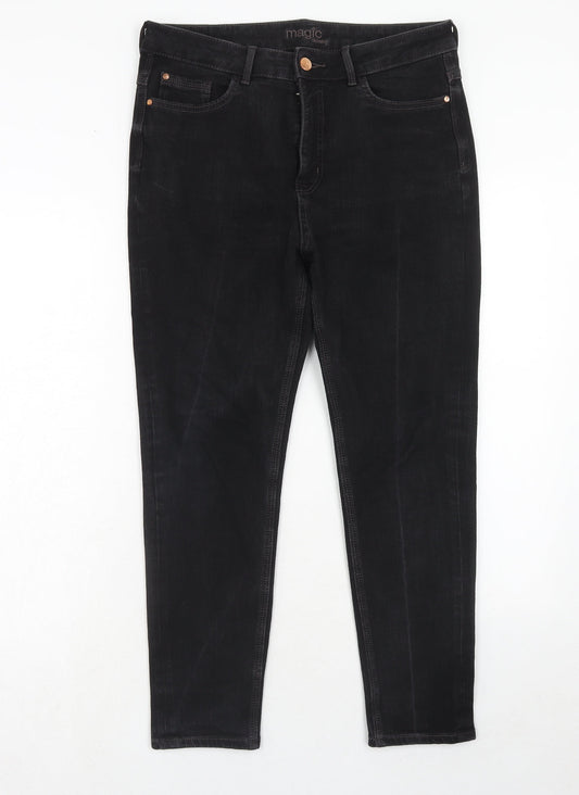 Marks and Spencer Womens Black Cotton Skinny Jeans Size 32 in Regular Zip