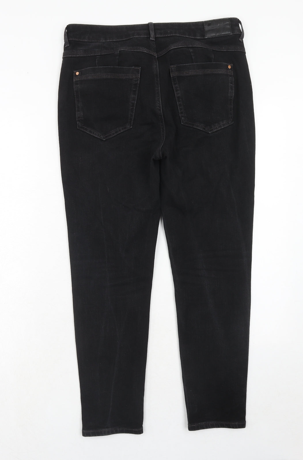 Marks and Spencer Womens Black Cotton Skinny Jeans Size 32 in Regular Zip
