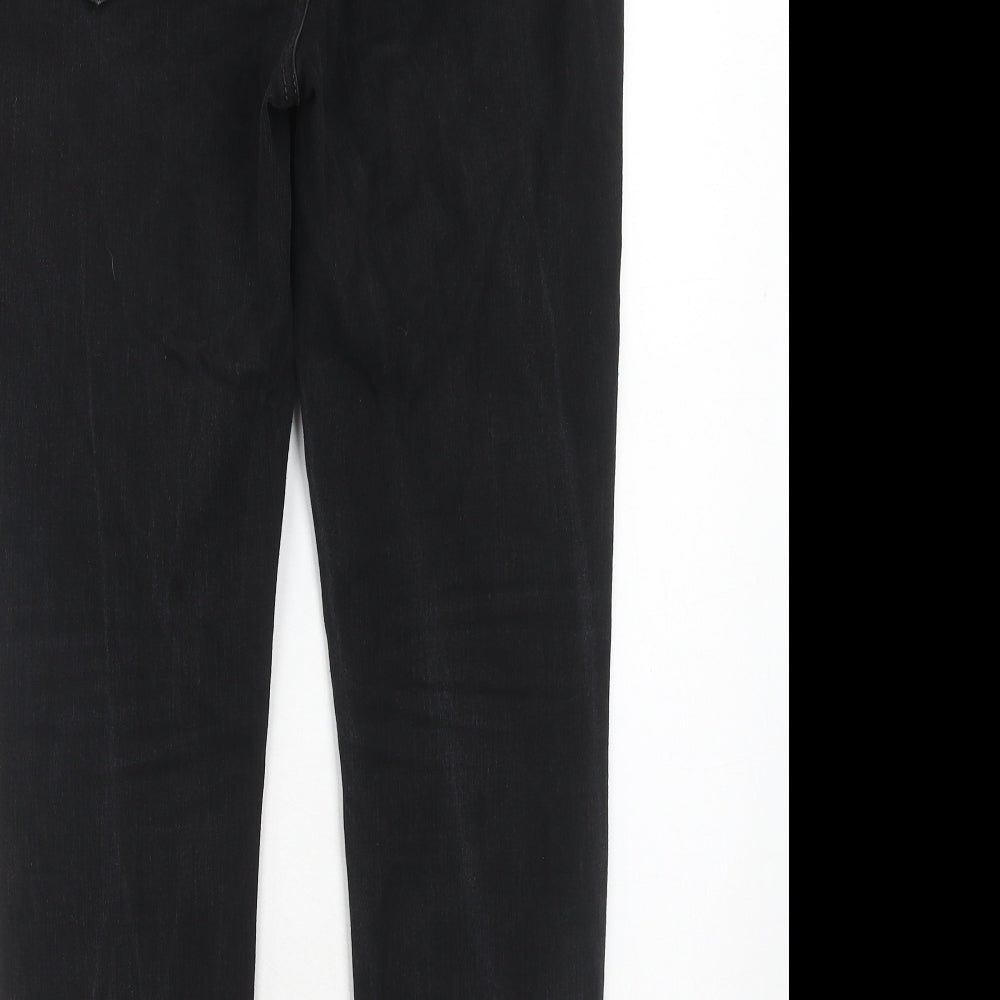 Marks and Spencer Womens Black Cotton Skinny Jeans Size 32 in Regular Zip