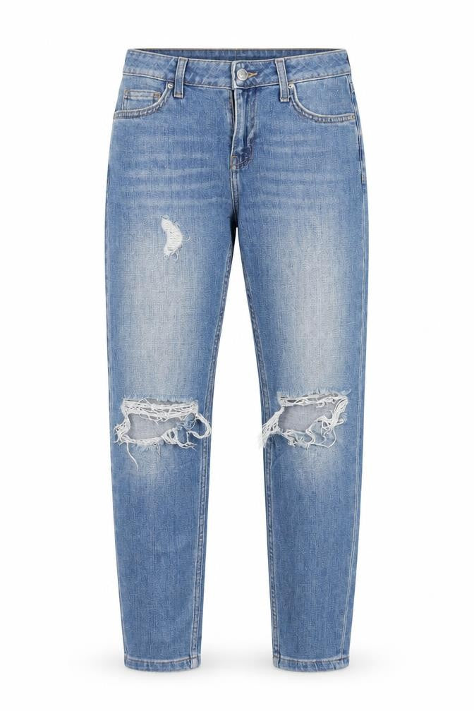Topshop Womens Blue Cotton Straight Jeans Size 25 in L30 in Regular Zip