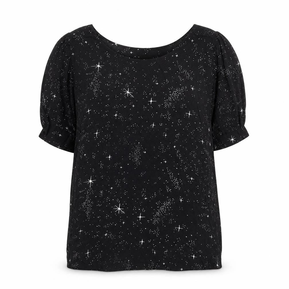 & Other Stories Womens Blue Geometric Viscose Basic Blouse Size 6 Round Neck - Star Print