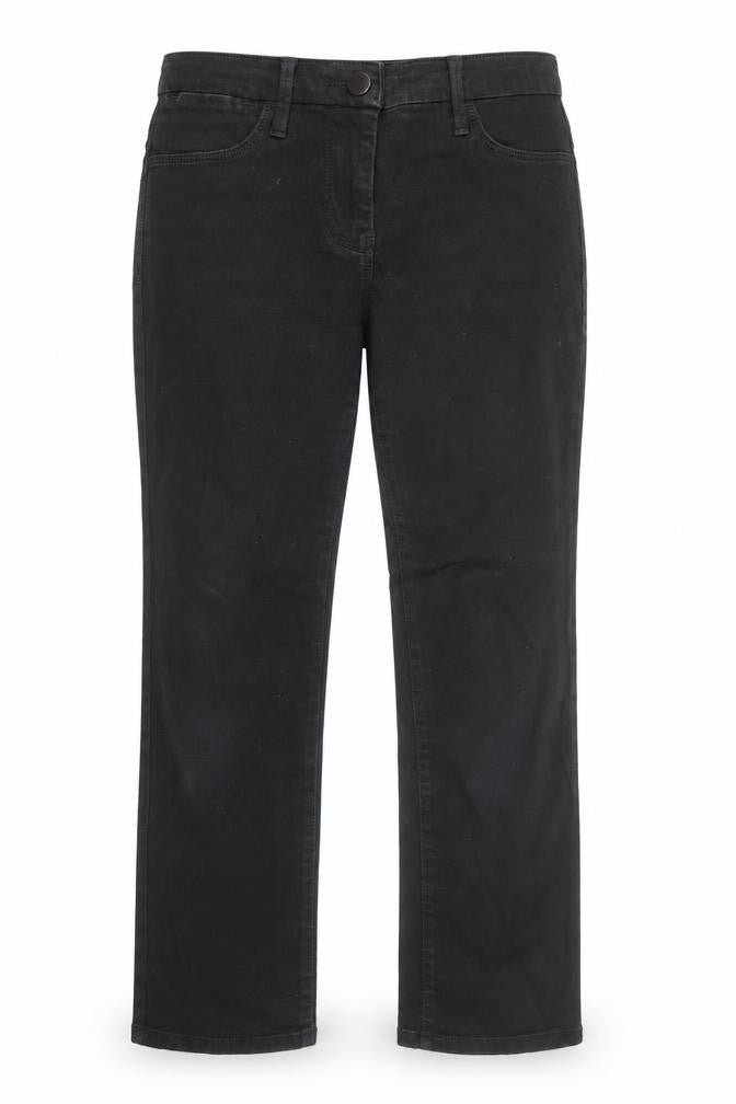Marks & Spencer Womens Black Cotton Straight Jeans Size 8 Regular Zip