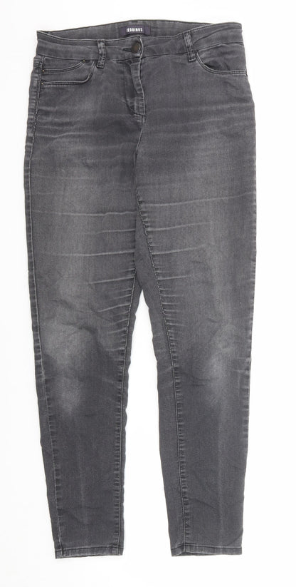 Marks & Spencer Womens Black Cotton Jegging Jeans Size 10 Regular Zip