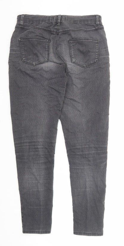 Marks & Spencer Womens Black Cotton Jegging Jeans Size 10 Regular Zip