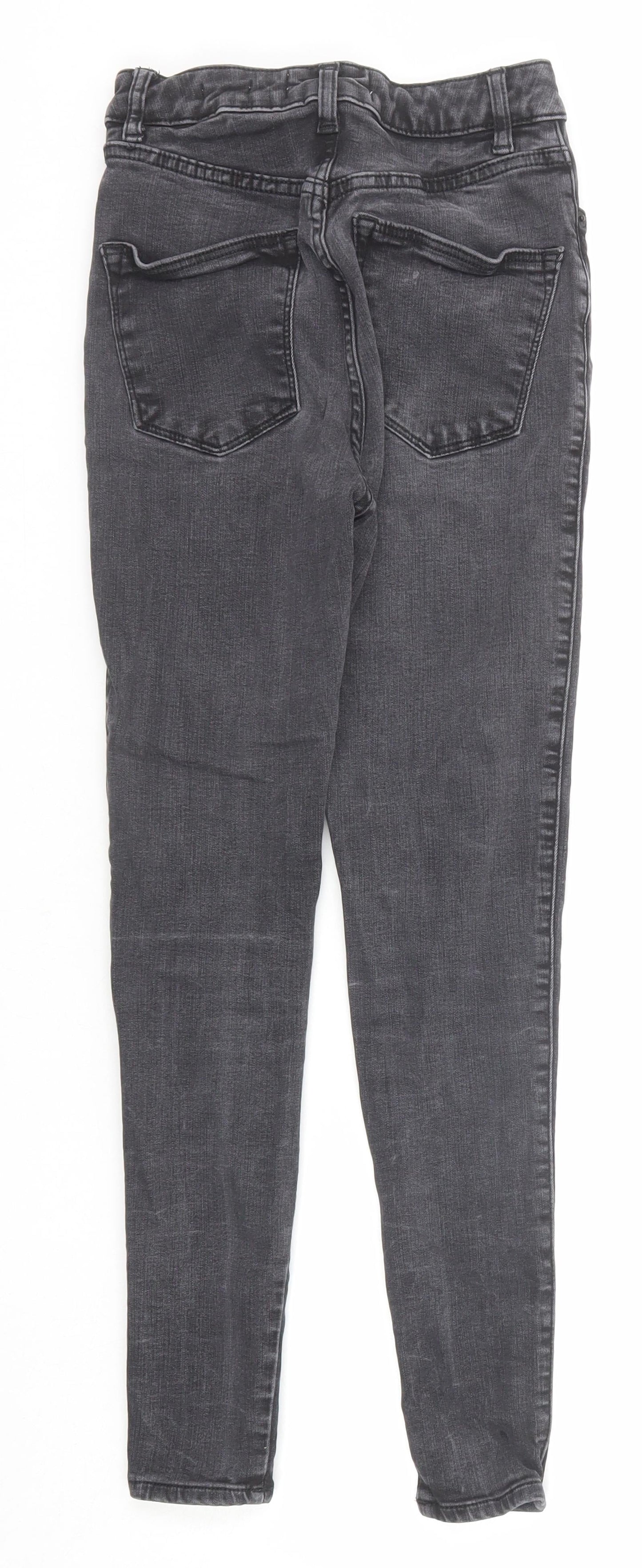 New Look Womens Black Cotton Skinny Jeans Size 6 Regular Zip - Waist 22 inches