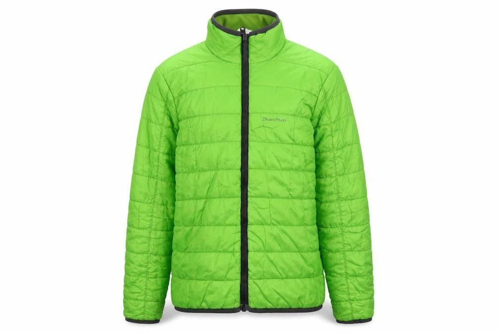 Quechua Boys Green Quilted Jacket Size 12 Years Zip