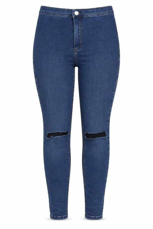 Topshop Womens Blue Cotton Jegging Jeans Size 30 in Regular Zip