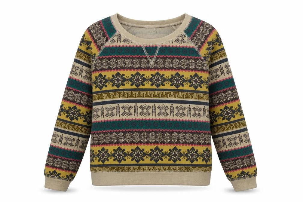 XXI Womens Multicoloured Geometric Polyester Pullover Sweatshirt Size S Pullover