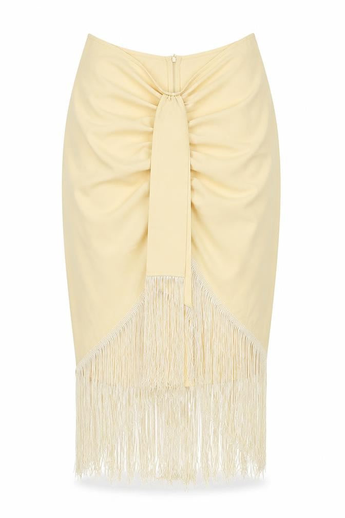 PRETTYLITTLETHING Womens Ivory Polyester A-Line Skirt Size 34 in Zip