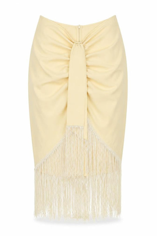 PRETTYLITTLETHING Womens Ivory Polyester A-Line Skirt Size 34 in Zip