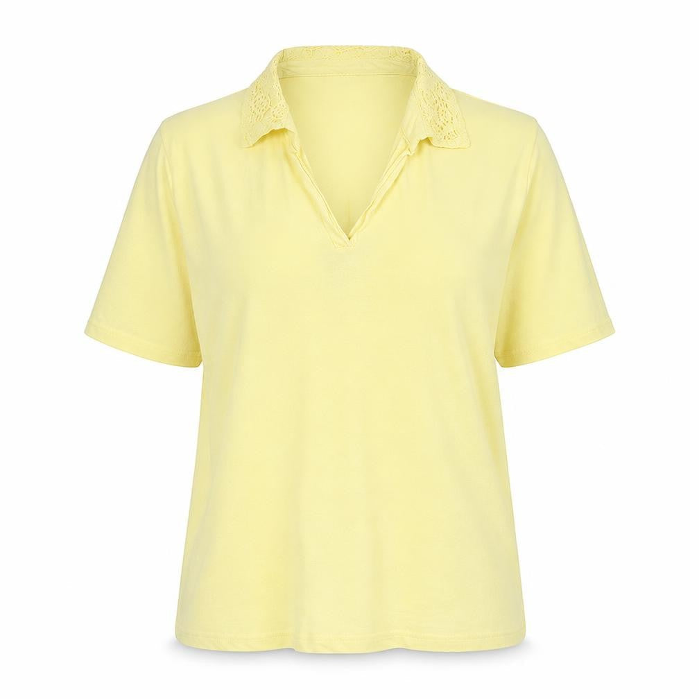 EWM Womens Yellow Polyester Basic Polo Size L Collared - Size 18-20