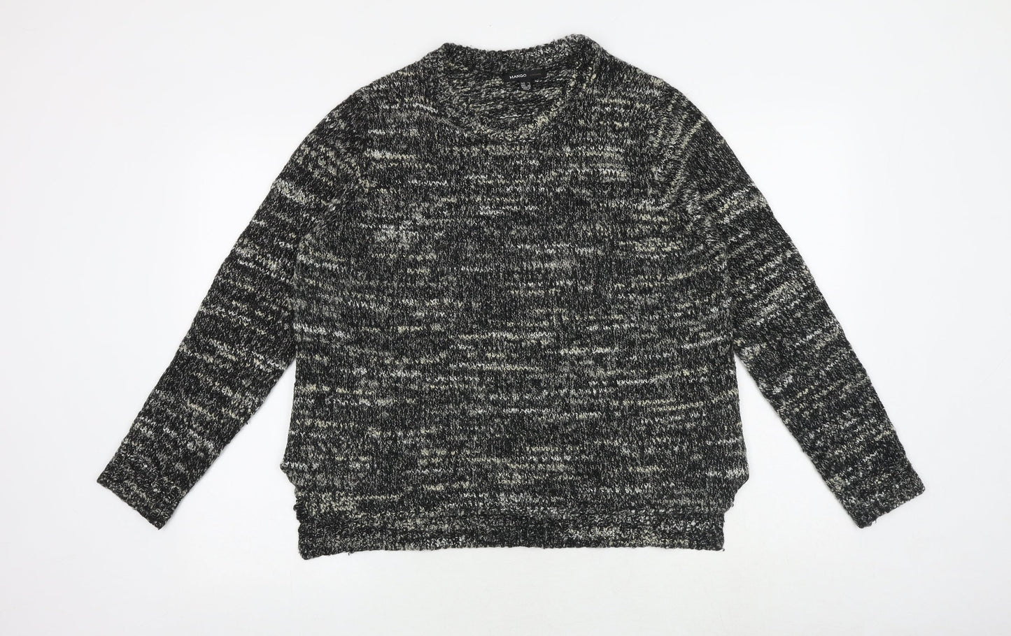 Mango Womens Grey Round Neck Polyester Pullover Jumper Size XL