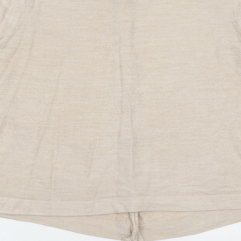 Marks and Spencer Womens Brown Round Neck Acrylic Cardigan Jumper Size 12