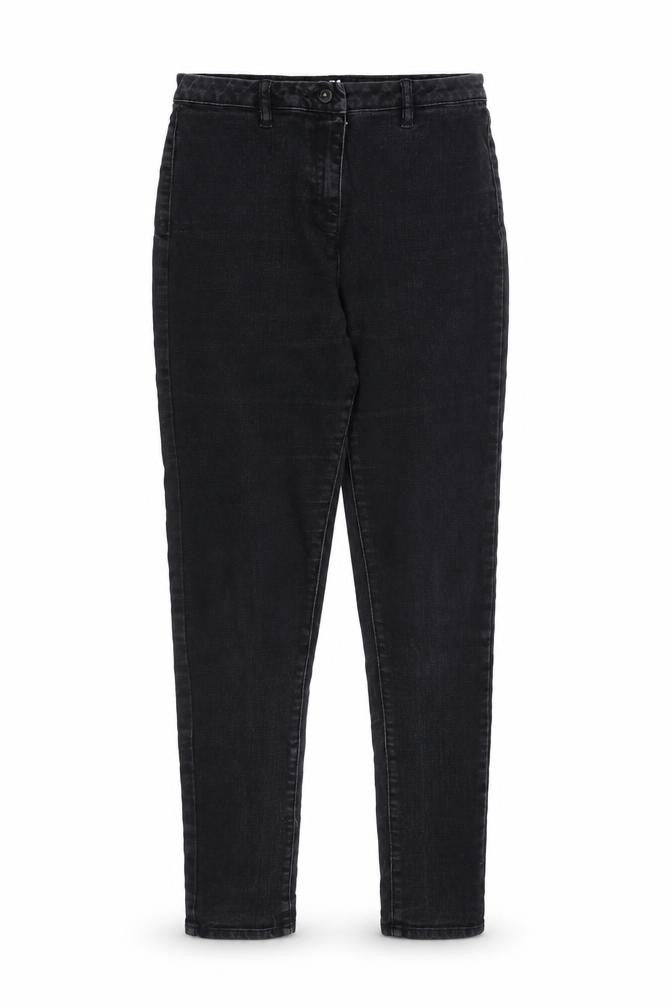 G21 Womens Black Herringbone Cotton Skinny Jeans Size 12 Regular Zip