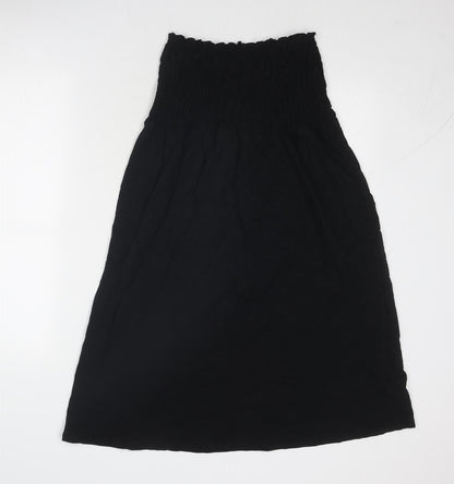 Marks & Spencer Womens Black Cotton Trapeze & Swing Size 6 Off the Shoulder Pullover