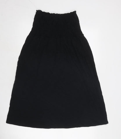 Marks & Spencer Womens Black Cotton Trapeze & Swing Size 6 Off the Shoulder Pullover