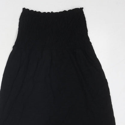 Marks & Spencer Womens Black Cotton Trapeze & Swing Size 6 Off the Shoulder Pullover