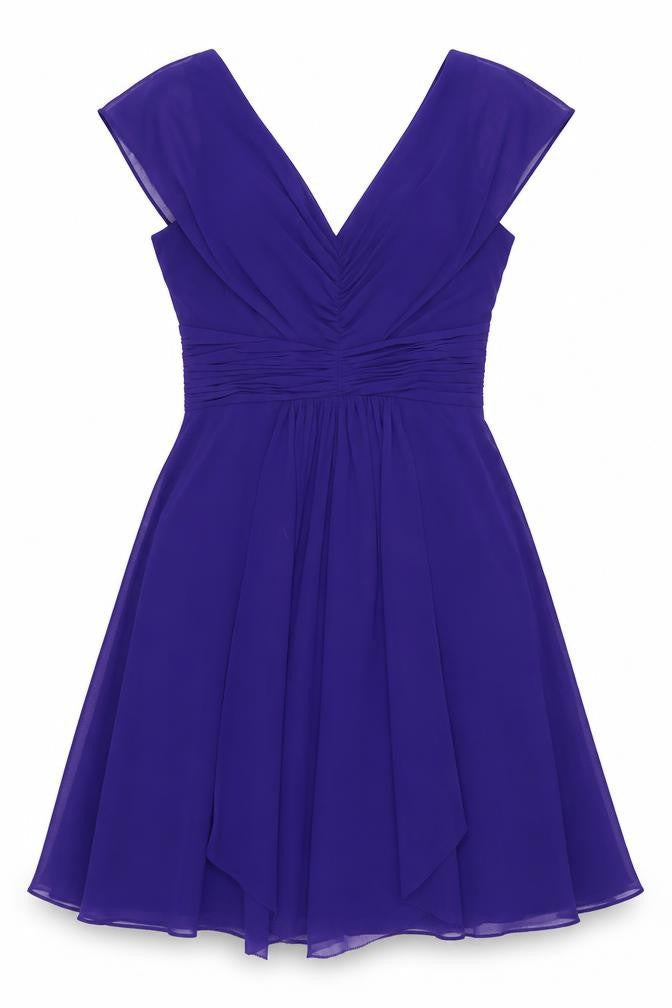Coast Womens Purple Polyester Fit & Flare Size 10 V-Neck Zip