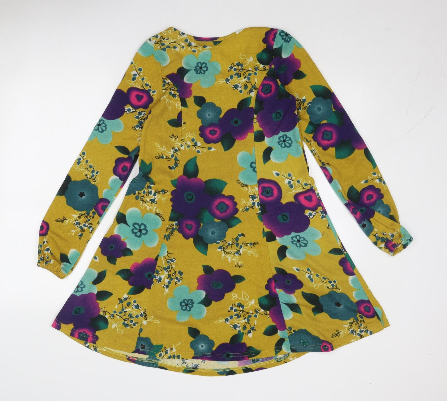 Indulgence Womens Multicoloured Floral Wool Trapeze & Swing Size S Round Neck Pullover - Size S-M