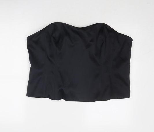 Marks and Spencer Womens Black Polyester Cropped Tank Size 24 Off the Shoulder