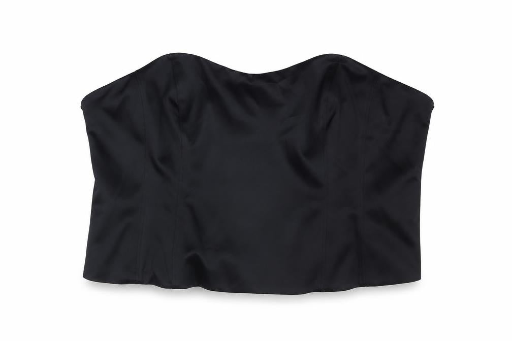 Marks & Spencer Womens Black Polyester Cropped Tank Size 24 Off the Shoulder