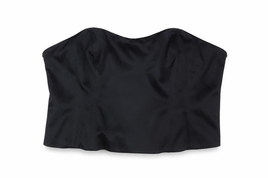 Marks and Spencer Womens Black Polyester Cropped Tank Size 24 Off the Shoulder