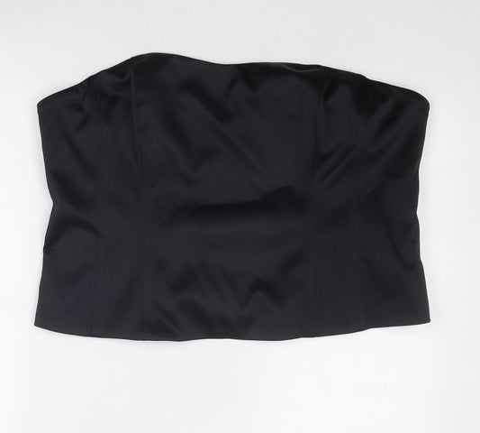 Marks and Spencer Womens Black Polyester Cropped Tank Size 24 Sweetheart