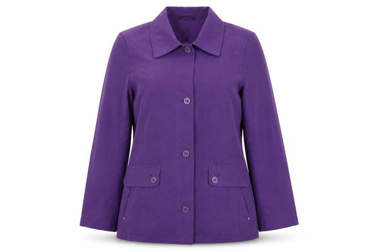 EWM Womens Purple Pea Coat Coat Size 12 Button