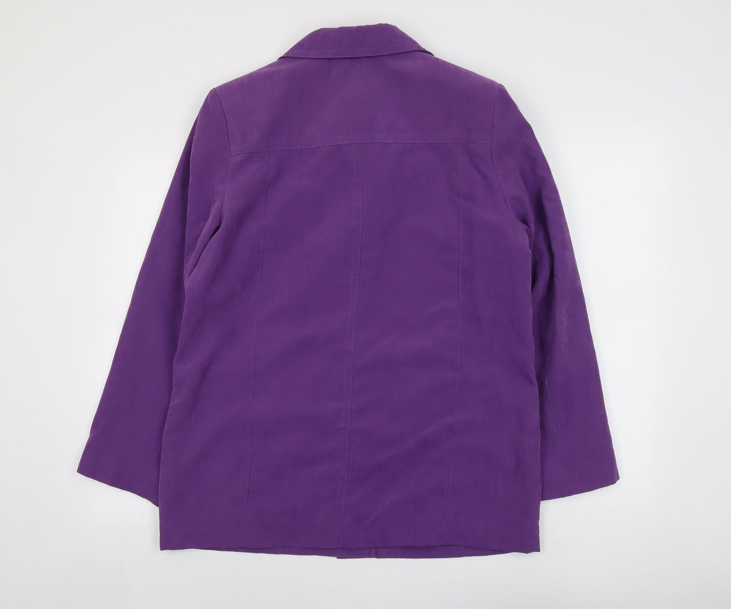 EWM Womens Purple Pea Coat Coat Size 12 Button