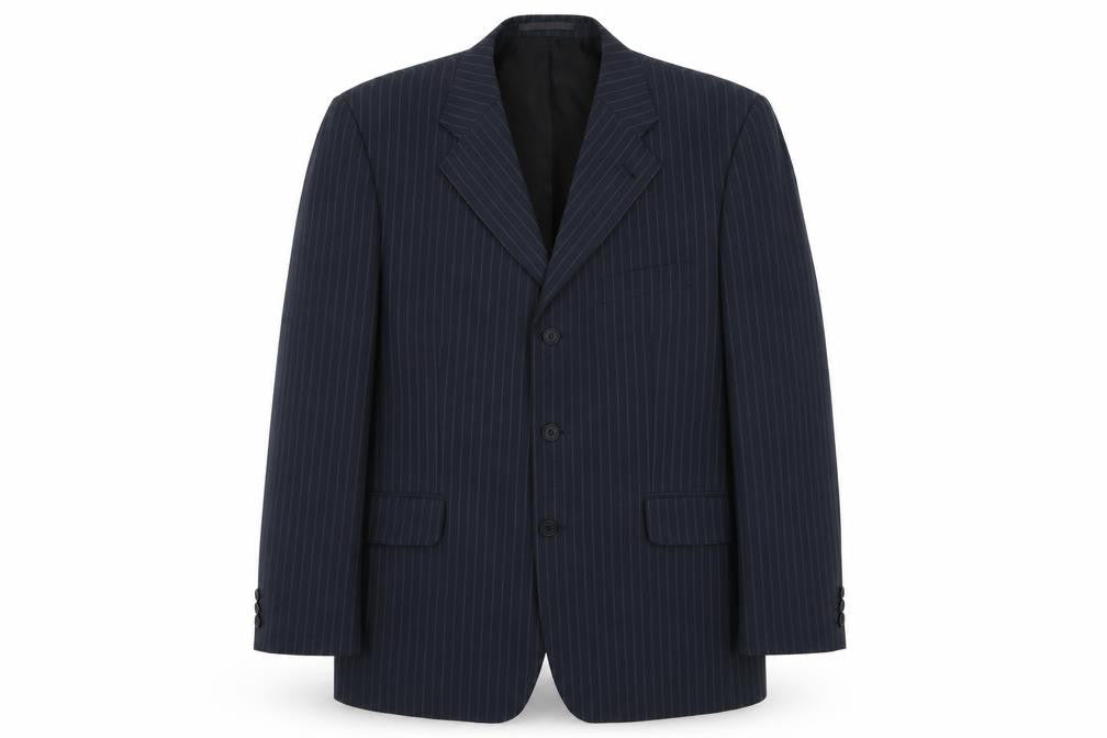 Definitions Mens Grey Striped Polyester Jacket Suit Jacket Size 42 Regular