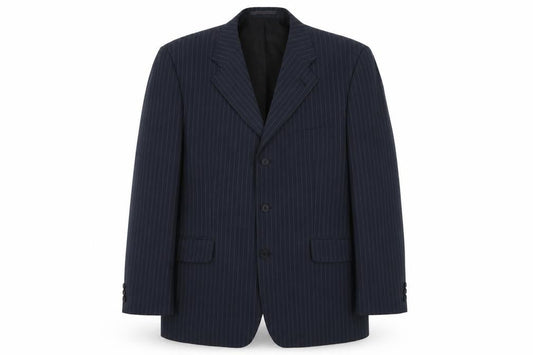 Definitions Mens Grey Striped Polyester Jacket Suit Jacket Size 42 Regular