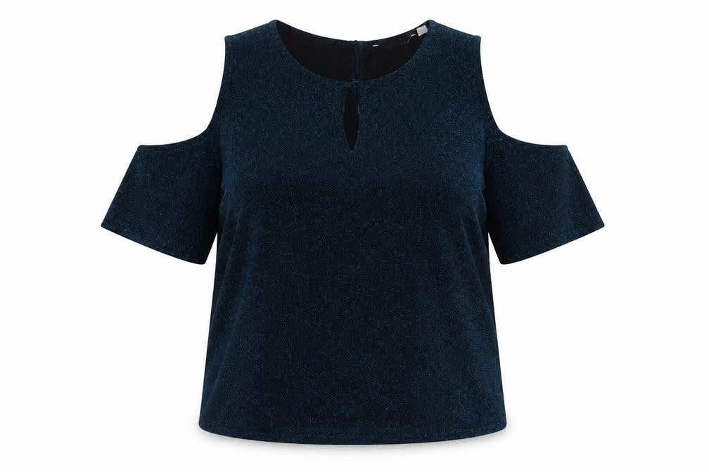 Dorothy Perkins Womens Blue Geometric Nylon Basic Tank Size 16 Round Neck - Cold Shoulder