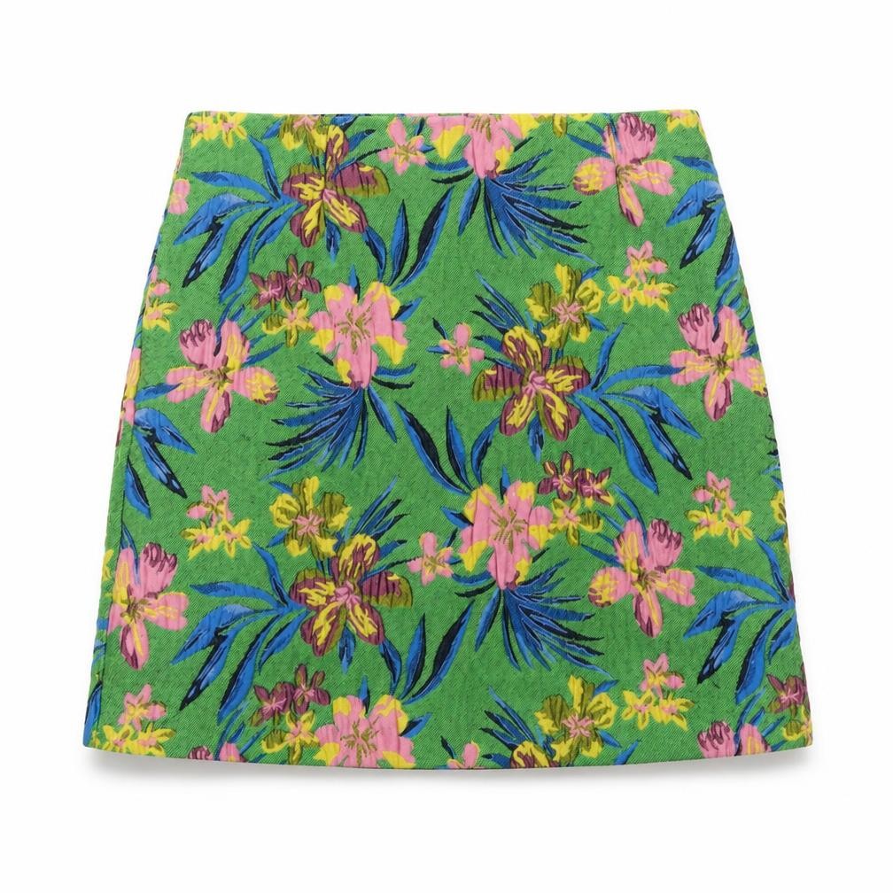 River Island Womens Multicoloured Floral Polyester A-Line Skirt Size 6 Zip