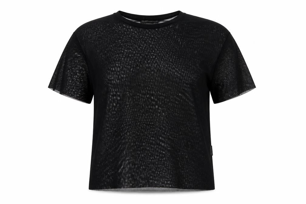 Pull&Bear Womens Black Polyester Basic T-Shirt Size S Round Neck