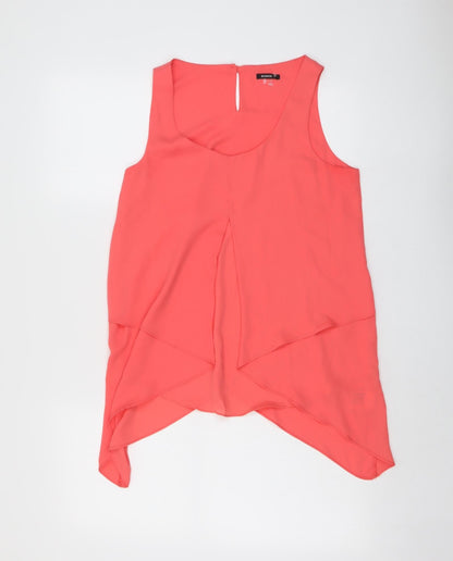Additional front view of Roman women’s pink polyester basic tank, size UK 10, round neck