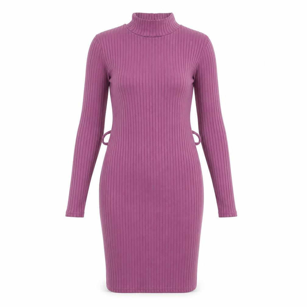 PRETTYLITTLETHING Womens Purple Polyester Bodycon Size 8 Mock Neck Pullover