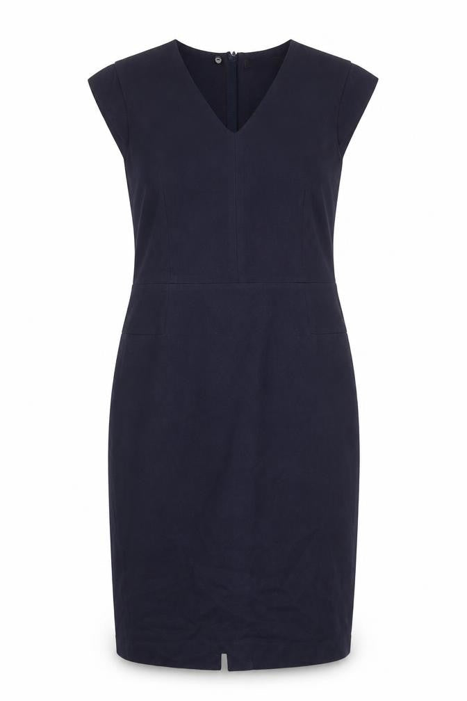NEXT Womens Blue Polyester Shift Size 12 V-Neck Zip