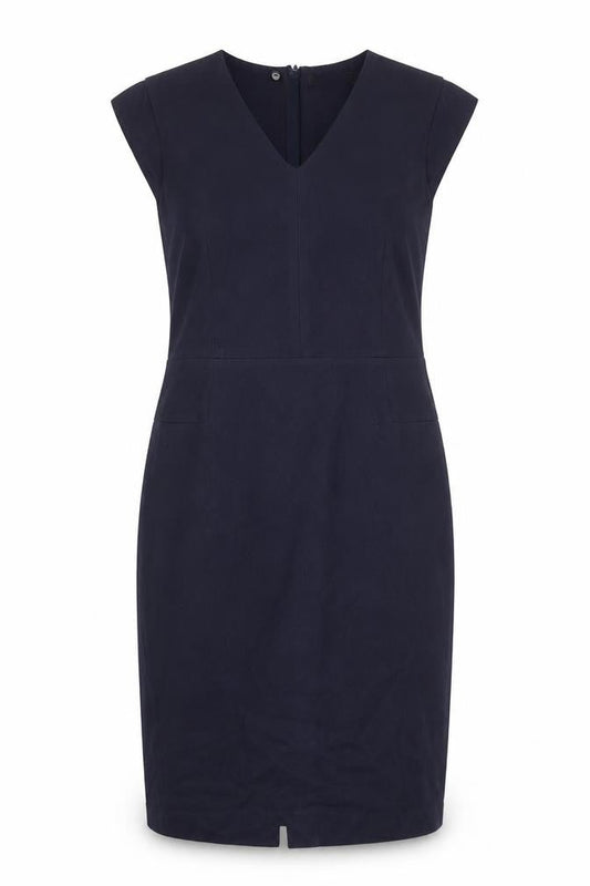 NEXT Womens Blue Polyester Shift Size 12 V-Neck Zip