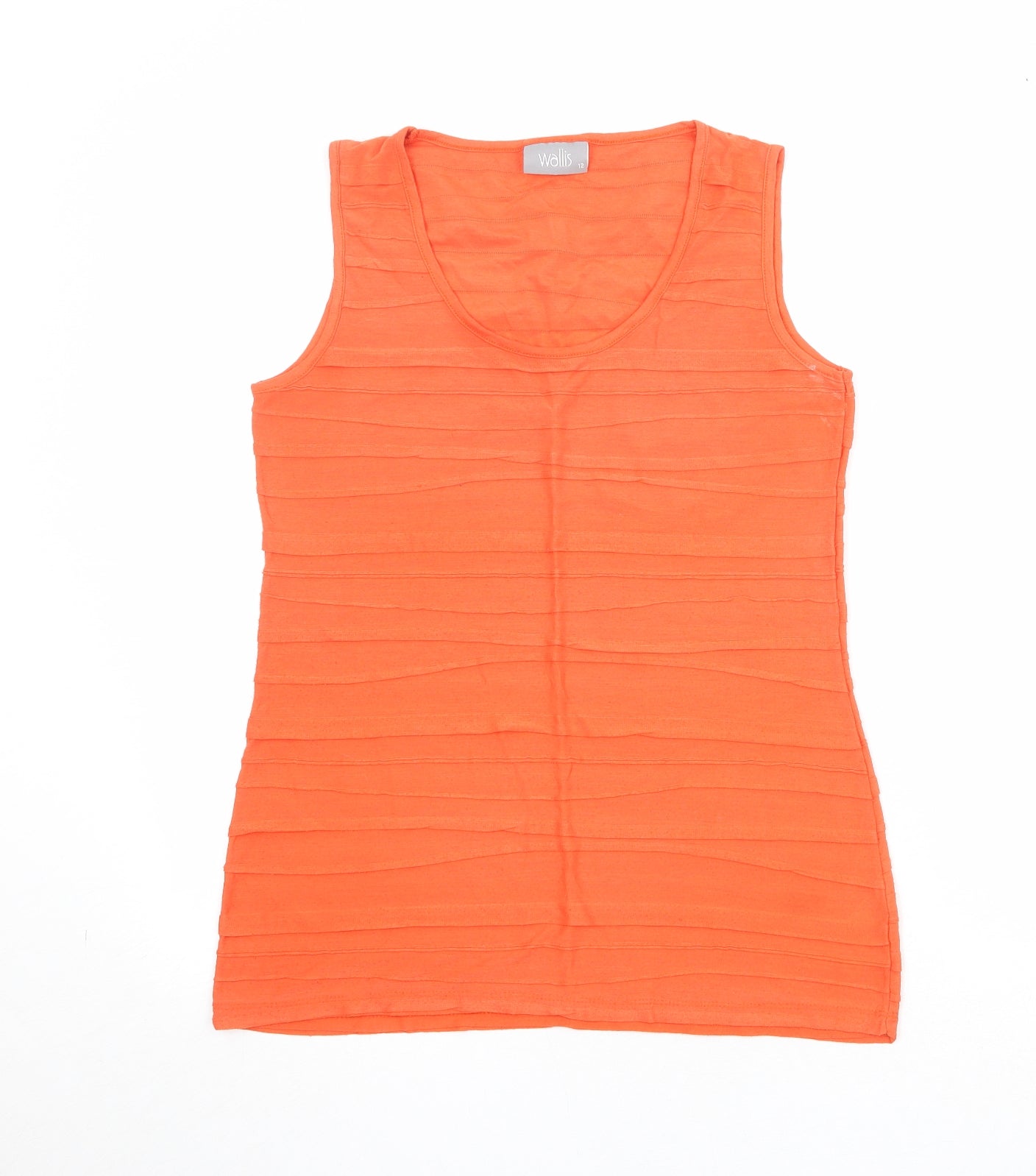 Wallis Womens Orange Polyester Basic Tank Size 12 Round Neck