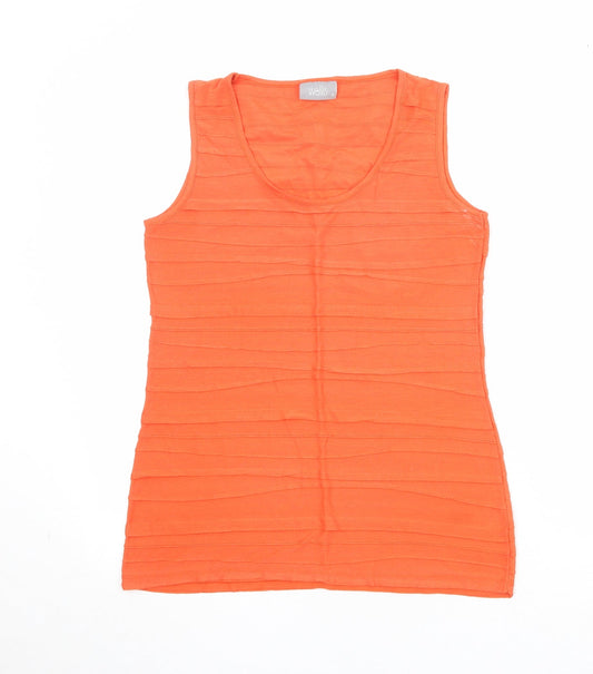 Wallis Womens Orange Polyester Basic Tank Size 12 Round Neck