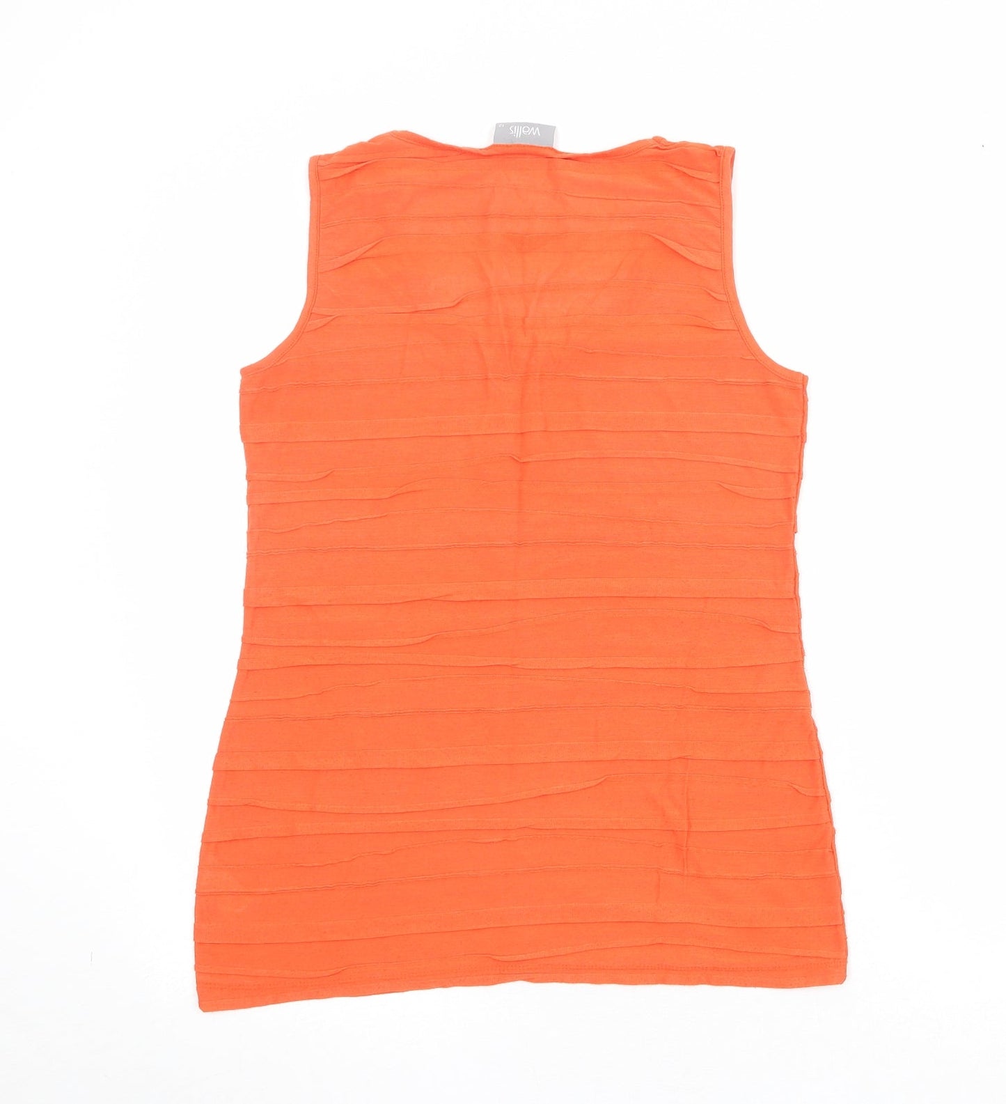 Wallis Womens Orange Polyester Basic Tank Size 12 Round Neck