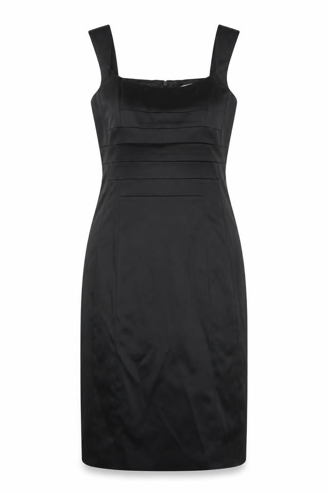 Jax Womens Black Acetate Sheath Size 10 Square Neck Zip