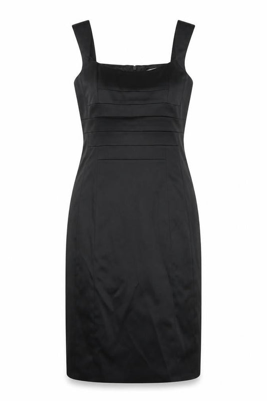 Jax Womens Black Acetate Sheath Size 10 Square Neck Zip