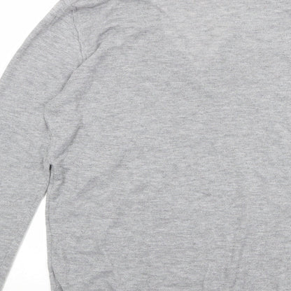 Season Womens Grey V-Neck Polyester Pullover Jumper Size XL